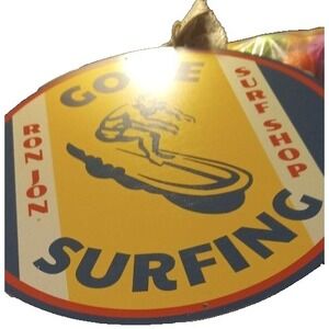 Ron Jon Surf Shop Aluminum ‎ Retired 12 X 12 circular wall hanging "Gone Sufing"